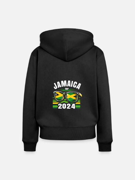 Jamaica Trip 2024 - Frauen Premium Bio Zip Hoodie - Schwarz