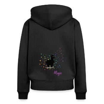 Alpaga Magic Alpaga Rainbow Stars Alpaga - Sweat à capuche zippé Premium bio Femme - noir - Dos - Julia (174cm)