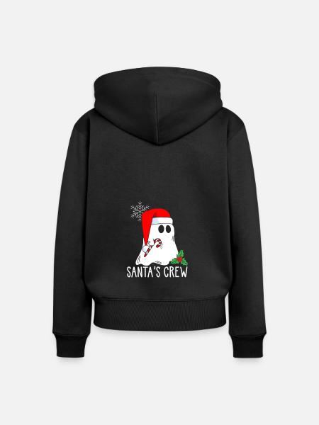Weihnachtsmann Crew Geist Weihnachtskostüm - Frauen Premium Bio Zip Hoodie - Schwarz