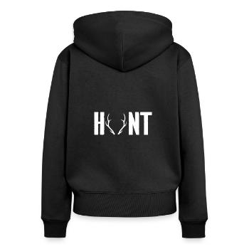 CHASSER - Sweat à capuche zippé Premium bio Femme - noir - Dos - Julia (174cm)