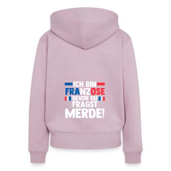 Franzose Französisch Frankreich - Frauen Premium Bio Zip Hoodie - Altrosa - Hinten - Julia (174cm)