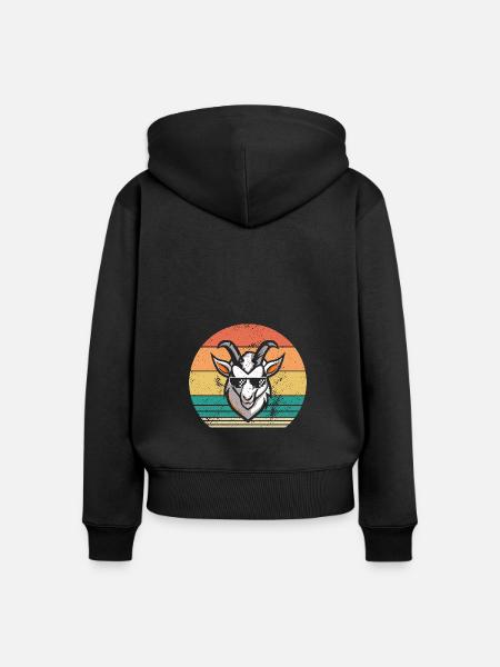 Ziegen - Frauen Premium Bio Zip Hoodie - Schwarz