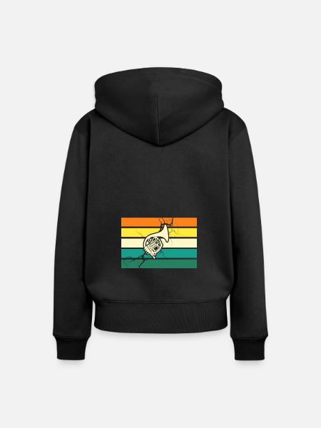 Hornist Waldhorn - Frauen Premium Bio Zip Hoodie - Schwarz