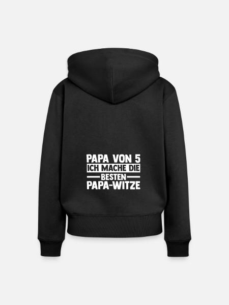 Papa Von 5 Kindern - Frauen Premium Bio Zip Hoodie - Schwarz