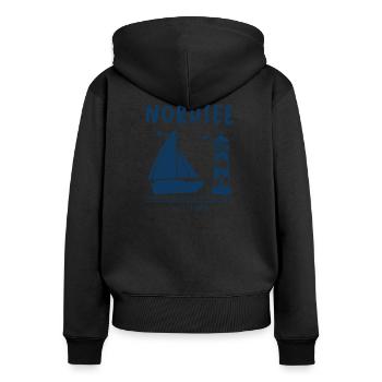 North Sea Germany Ship Lighthouse Gift - Women's Premium Organic Zip Hoodie - black - Back - Julia (174cm)