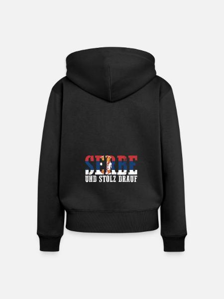 Serben Serbisch Serbien - Frauen Premium Bio Zip Hoodie - Schwarz