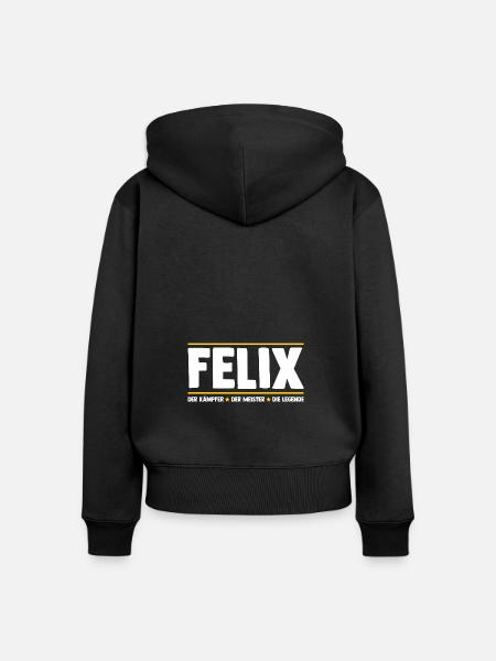 Felix - Frauen Premium Bio Zip Hoodie - Schwarz