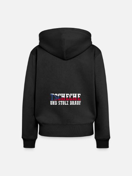 Tschechen Tschechisch Tschechien - Frauen Premium Bio Zip Hoodie - Schwarz