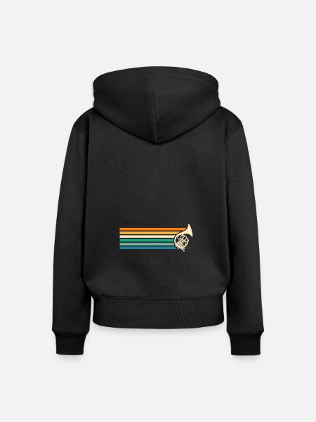 Hornist Waldhorn - Frauen Premium Bio Zip Hoodie - Schwarz