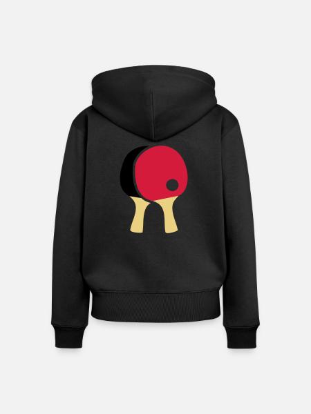 Tischtennisschläger - Frauen Premium Bio Zip Hoodie - Schwarz
