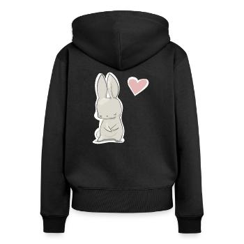 hare - Women's Premium Organic Zip Hoodie - black - Back - Julia (174cm)