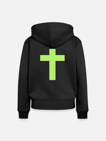 cross - Frauen Premium Bio Zip Hoodie - Schwarz