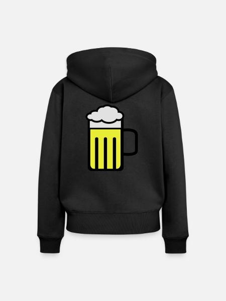 beer - Frauen Premium Bio Zip Hoodie - Schwarz