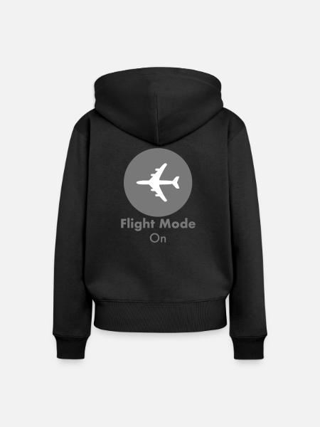 Flight Mode - Frauen Premium Bio Zip Hoodie - Schwarz