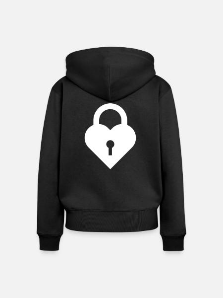 Herzschloss - Frauen Premium Bio Zip Hoodie - Schwarz