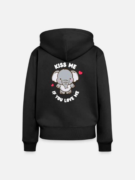 süßes Kinderdesign mit Elefant - Frauen Premium Bio Zip Hoodie - Schwarz