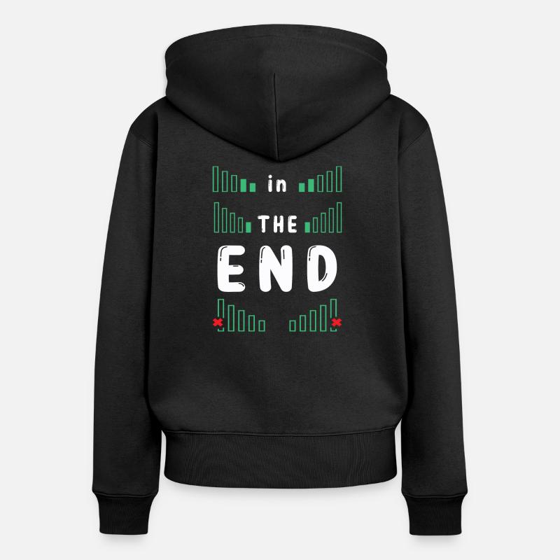 EN FIN de COMPTE - Sweat à capuche zippé Premium bio Femme - noir