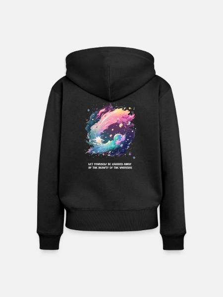 Die Schönheit des Universums - Frauen Premium Bio Zip Hoodie - Schwarz