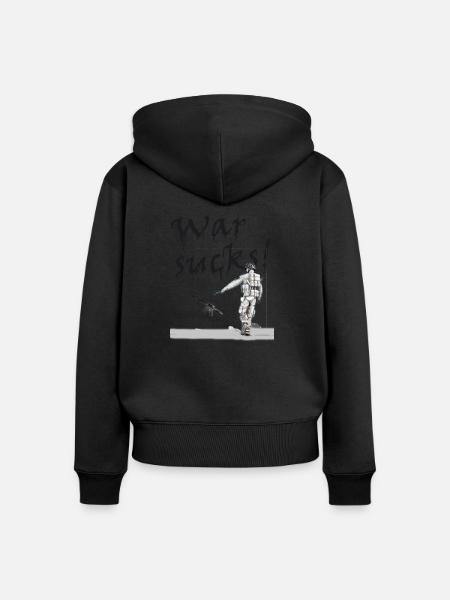 War Sucks - Frauen Premium Bio Zip Hoodie - Schwarz