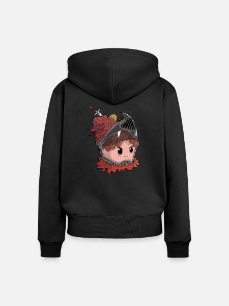 Knight Cupcake - Frauen Premium Bio Zip Hoodie - Schwarz