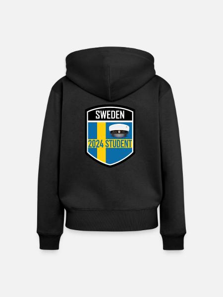 Abschlussfeier 2024 Abiturfeier - Frauen Premium Bio Zip Hoodie - Schwarz