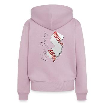 New Jersey (USA) | echter Baseball | Landkarte Sct - Frauen Premium Bio Zip Hoodie - Altrosa - Hinten - Julia (174cm)