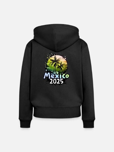 Mexico 2025 - Frauen Premium Bio Zip Hoodie - Schwarz