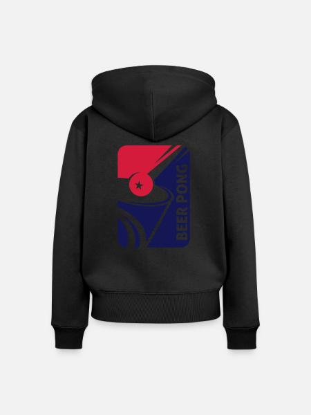 BEER PONG PRO TRINKSPIEL - Frauen Premium Bio Zip Hoodie - Schwarz