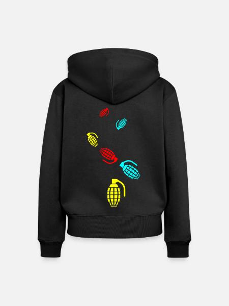 Granate waffe icon - Frauen Premium Bio Zip Hoodie - Schwarz