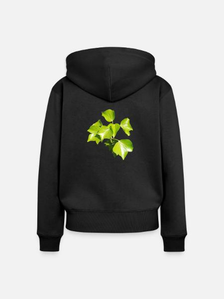 Efeu – Immergrüne Verbundenheit - Frauen Premium Bio Zip Hoodie - Schwarz