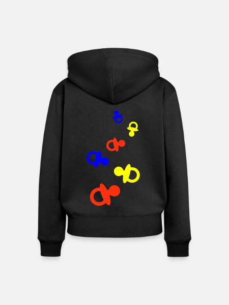 Schnuller Baby - Frauen Premium Bio Zip Hoodie - Schwarz