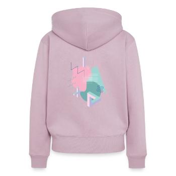 Shape Design Vintage Tribar - Frauen Premium Bio Zip Hoodie - Altrosa - Hinten - Julia (174cm)