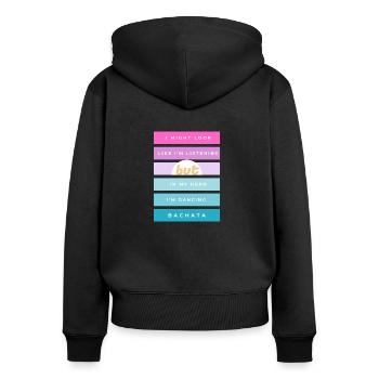 Danser la bachata dans ma tête - danseuse de rêve - Sweat à capuche zippé Premium bio Femme - noir - Dos - Julia (174cm)