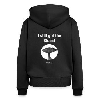 PERRY RHODAN I still got the Blues - Frauen Premium Bio Zip Hoodie - Schwarz - Hinten - Julia (174cm)