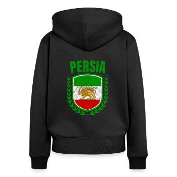 Persien - Frauen Premium Bio Zip Hoodie - Schwarz - Hinten - Julia (174cm)
