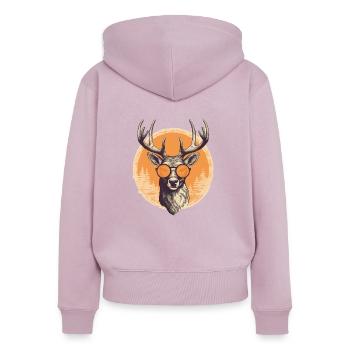 Lunettes de soleil Cerf Cerf Rouge - Sweat à capuche zippé Premium bio Femme - rose poudré - Dos - Julia (174cm)