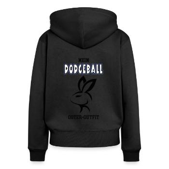 Dodgeball Spieler Ostern Dodgeballer Völkerball - Frauen Premium Bio Zip Hoodie - Schwarz - Hinten - Julia (174cm)