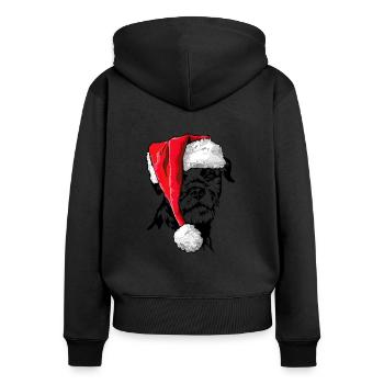 Santa Border Terrier Weihnachten Hunde Wilsigns - Frauen Premium Bio Zip Hoodie - Schwarz - Hinten - Julia (174cm)