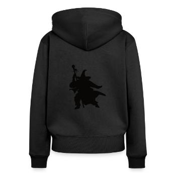 Magier Zauberer Silhouetten Design - Frauen Premium Bio Zip Hoodie - Schwarz - Hinten - Julia (174cm)