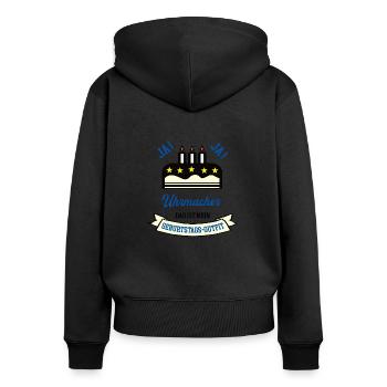 Geburtstag Uhrmacher Uhrmacherei Juwelier Meister - Frauen Premium Bio Zip Hoodie - Schwarz - Hinten - Julia (174cm)