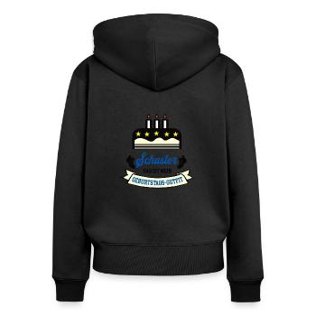Geburtstag Schuster Schusterei Schuhmacher Geb - Frauen Premium Bio Zip Hoodie - Schwarz - Hinten - Julia (174cm)