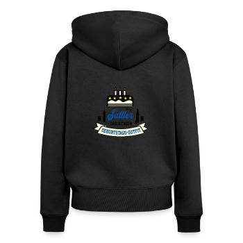 Geburtstag Sattler Sattlerei Autosattler Azubi Geb - Frauen Premium Bio Zip Hoodie - Schwarz - Hinten - Julia (174cm)