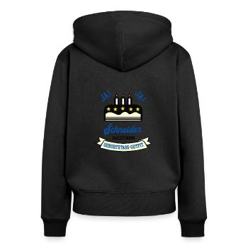 Geburtstag Schneider Schneiderei Azubi Geb - Frauen Premium Bio Zip Hoodie - Schwarz - Hinten - Julia (174cm)