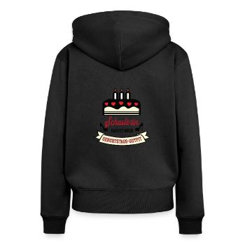 Geburtstag Schusterin Schuster Frau Schuhmacherin - Frauen Premium Bio Zip Hoodie - Schwarz - Hinten - Julia (174cm)
