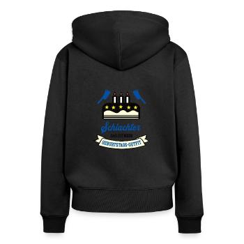 Geburtstag Schlachter Schlachterei Metzger Geb - Frauen Premium Bio Zip Hoodie - Schwarz - Hinten - Julia (174cm)