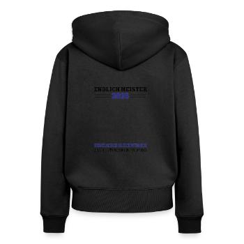 Endlich Meister 2025 Prüfung Bestanden Abschluss - Frauen Premium Bio Zip Hoodie - Schwarz - Hinten - Julia (174cm)