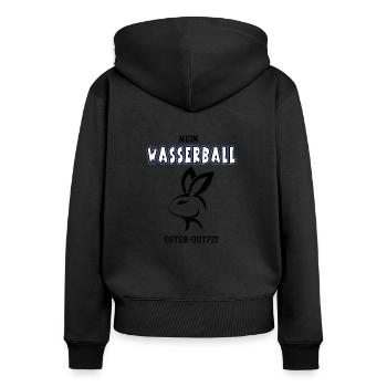 Wasserball Ostern Wasserballer Oster Outfit - Frauen Premium Bio Zip Hoodie - Schwarz - Hinten - Julia (174cm)