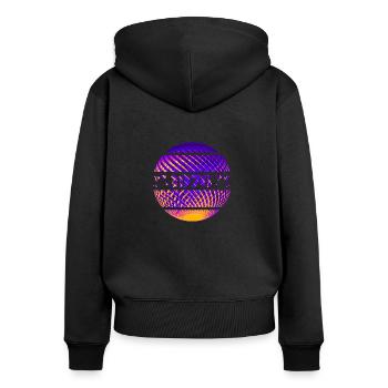 1976 - Frauen Premium Bio Zip Hoodie - Schwarz - Hinten - Julia (174cm)