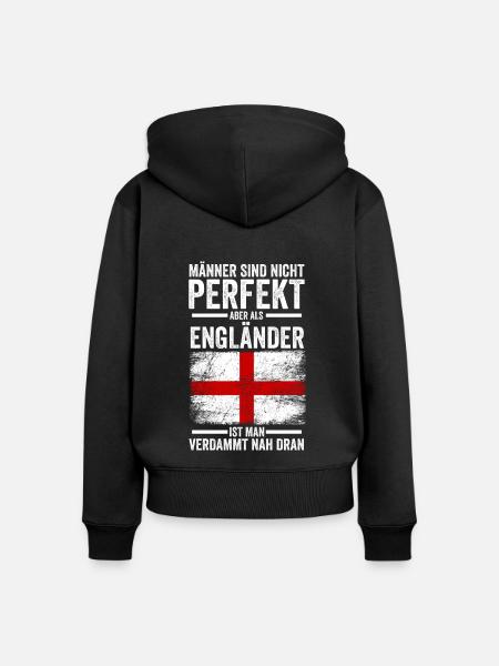 England Engländer Englisches - Frauen Premium Bio Zip Hoodie - Schwarz