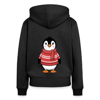 Penguin Winter South Pole Antarctica Cute Penguin - Women's Premium Organic Zip Hoodie - black - Back - Julia (174cm)
